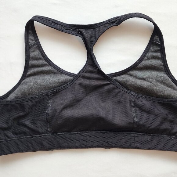 Nike Women's Reversible Sports Bra SZ L Low Impact Gray Black 548541-032 Dri-Fit - Picture 3 of 4